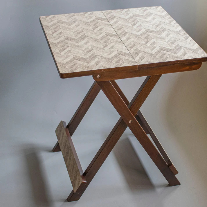 Kashmiri : Wooden Fodable Tables With Textured Finish