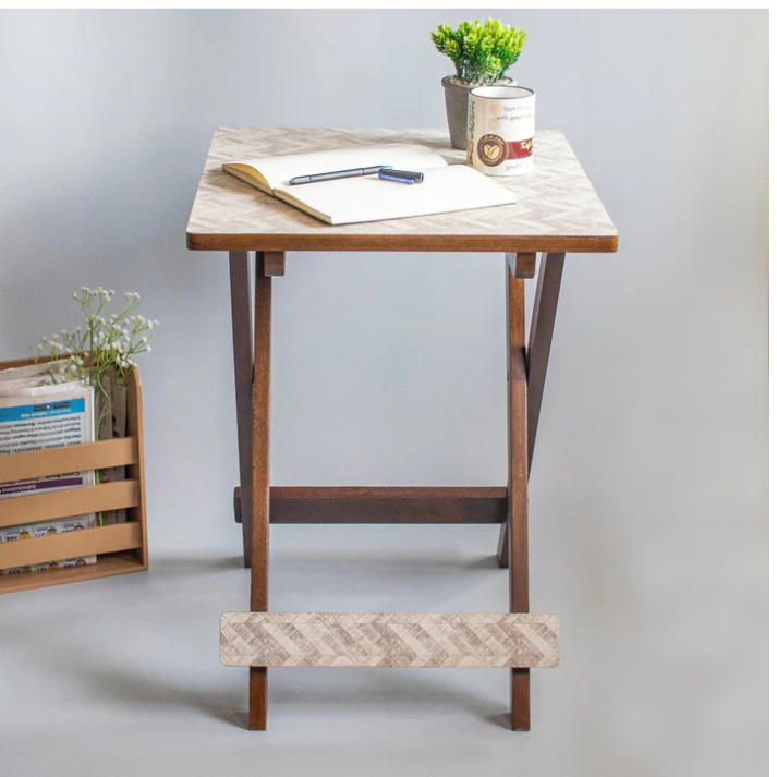 Kashmiri : Wooden Fodable Tables With Textured Finish