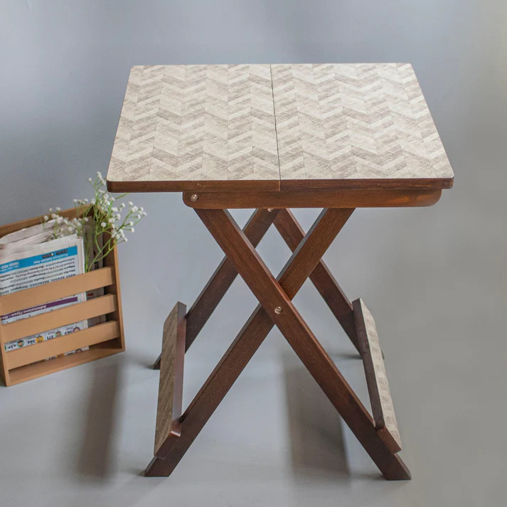Kashmiri : Wooden Fodable Tables With Textured Finish